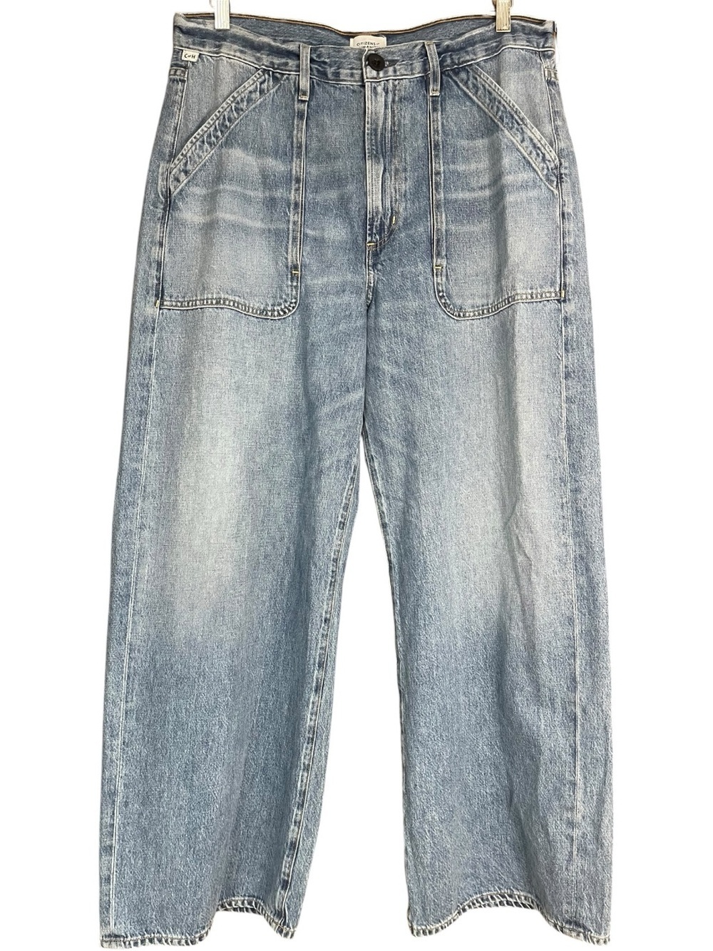 Citizens of Humanity Ayla Cargo Baggy Denim Jeans Light Blue